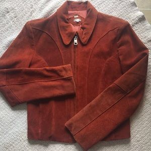 Women's leather jacket burnt orange